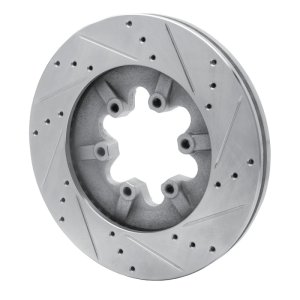 Chevrolet Colorado Brake Rotor (1) - Front Left - R1 Concepts - Drilled & Slotted - Silver - `09-`12